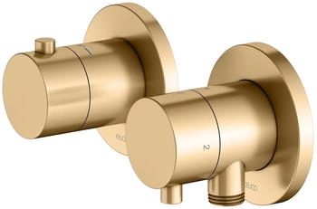 KEUCO Edition 400 Thermostatarmatur Set f&uuml;r 2 Verbraucher messing geb&uuml;rstet (51553251221)