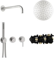 Herzbach MODUL7 Hebelmischer-Set H-RB250 Wandarm Regenbrause &Oslash;250mm Edelstahl,