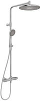 Hansa Aurelia Regenbrause-Duscharmatur, Wandmontage, Thermostat, 3-strahlig, Stahl