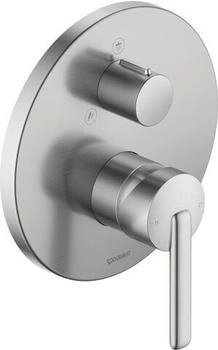 Duravit Balcoon Unterputz-Duscharmatur f&uuml;r 2 Verbraucher, Einhebel-Brausemischer, rund, Edelstahl geb&uuml;rstet (BA4210012070)
