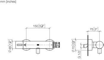 Dornbracht Madison Brause-Thermostet f&uuml;r Wandmontage dark brass geb&uuml;rstet (3444397939)