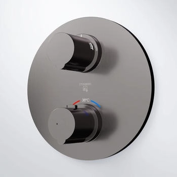 Steinberg Steinberg Serie 100 Unterputzthermostat für 2 Verbraucher brushed gunmetal (100 4133 3 BGM)