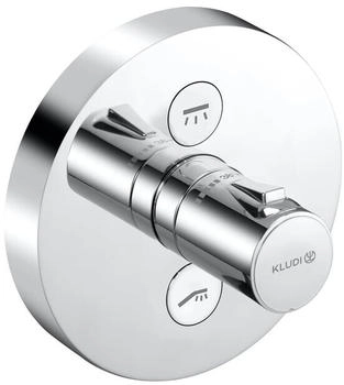 Kludi Push Unterputz-Brause-Thermostat-Armatur für 2 Verbraucher chrom (389120538)