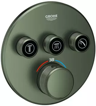 GROHE Grohtherm SmartControl Thermostat mit 3 Absperrventilen rund satin graphite (29121MG0)