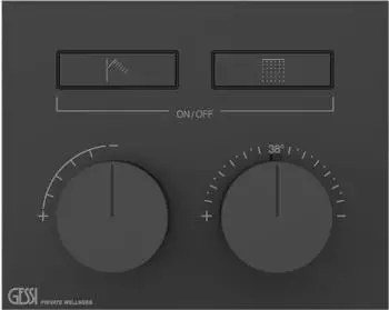 Gessi HI-FI Unterputz-Thermostat 2 Ausg&auml;nge, Schwarz Matt (63004299)