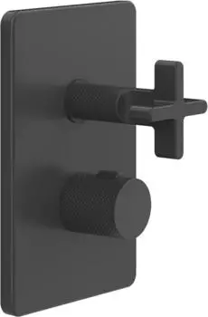 Gessi Inciso Fertigmontageset Unterputz-Thermostat 2-Wege schwarz matt (58234299)