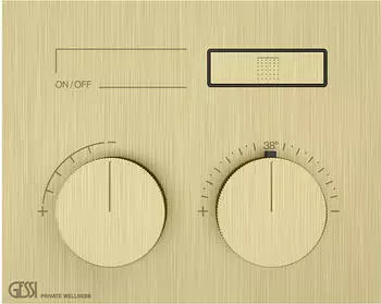 Gessi Hi-Fi Unterputz-Thermostat 1 Verbraucher Drucktaste Messing geb&uuml;rstet PVD (63002727)