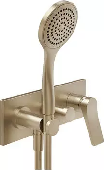 Gessi Rilievo Fertigmontageset Brause-Einhebelmischer 2-Wege Warm Bronze gebürstet PVD (59140726)