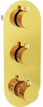 Mexen Kai Thermostat-Wannen-Duscharmatur 3 Ausgänge, Gold (77603-50)