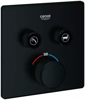 GROHE Grohtherm Smartcontrol Thermostat mit 2 Absperrventilen eckig schwarz matt (291242430)