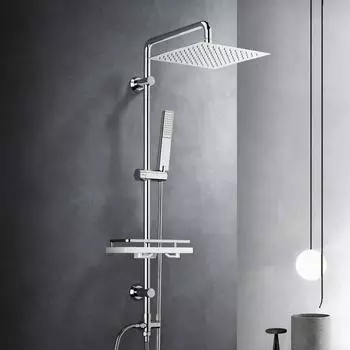 G&ouml;rbach JOHO Duschsystem Regendusche Edelstahl Eckig 25x25cm Chrom (JOHO)