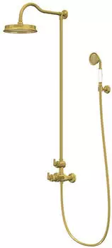 Steinberg Serie 350 Duschsystem Komplettset mit Thermostat, Gold geb&uuml;rstet (3502721BG)