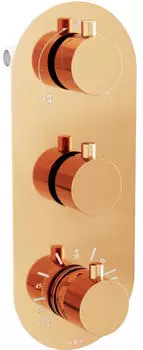 Mexen Kai Thermostat-Wannen-/Duscharmatur 3-Wege, Roségold (77603-60)