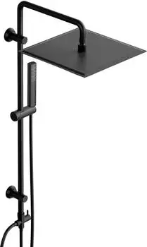 Görbach Duschsystem ohne Armatur Regendusche 30x30cm Edelstahl Schwarz (YT3030MB)