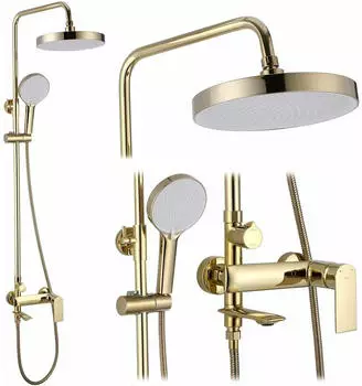 Rea Veneta Duschset mit Auslauf, Messing, Gold (REA-P7842)