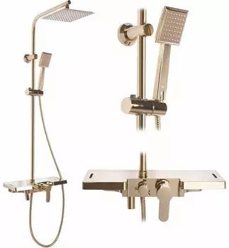 Rea Bravo Duschset mit Auslauf, Messing, Gold (REA-P4120)