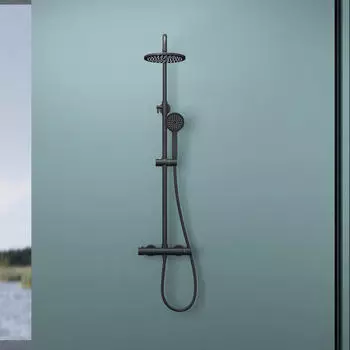 doporro D7 Unterputz-Duschsystem Regendusche Schwarz Matt (26528)