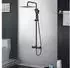 Rainsworth Duschsystem mit Thermostat 30x30cm Regendusche Edelstahl Schwarz (MZTJ004)
