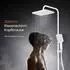 EMKE Duschsystem mit Thermostat, Glasablage, Handbrause, 3 Strahlarten, Regendusche, Weiß