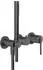 Gessi Ingranaggio Einhebelmischer Dusche/Badewanne Einbaufertig-Set, Runde Rosetten, Gebürstetes Schwarz PVD-Metall (63545707)