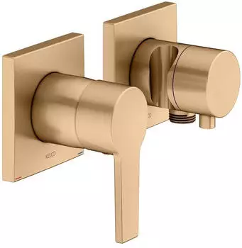 KEUCO Edition 11 Unterputz-Einhebelmischer Set f&uuml;r 2 Verbraucher mit Schlauchanschluss/Brausehalter Bronze geb&uuml;rstet (51151031222)