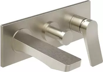 Gessi Rilievo Fertigmontageset Wannen-Einhebelmischer, fester Auslauf & 2-Wege Umstellung, Finox Optik (59138149)