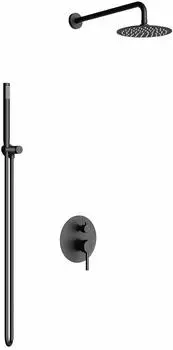 doporro D6 Unterputz-Duschsystem Regendusche schwarz matt, 3 Strahlarten (26511)