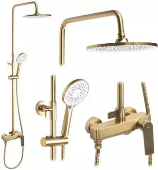 Rea Avalon Duschset geb&uuml;rstetes Gold, Messing (REA-P2400)