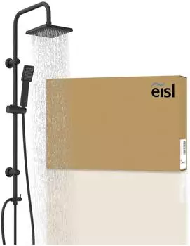 Eisl Easy Energy Duschset 2-in-1 Regendusche und Handbrause, schwarz (DX12004BL-A)