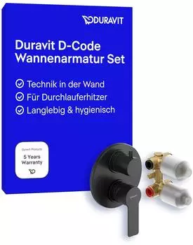 Duravit D-Code UP-Wannen-Einhebelmischer Set, schwarz matt (DC5210008046)