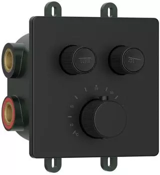 Sapho Smart Select Unterputz-Thermostat-Duscharmatur 2 Ausgänge, Mattschwarz (RP042B)