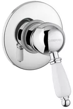 Sapho Kirké White Unterputz-Duscharmatur 1 Weg, weißer Hebel, Chrom (KI41BC)