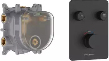 Chris Bergen Aquatronic Unterputz-Duschthermostat 2 Ausg&auml;nge schwarz matt (3358)