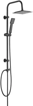 Wenko Duschsystem Quadro mit Regendusche und Handbrause, schwarz matt (25486100)
