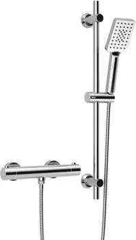 Görbach JOHO Duschsystem mit Thermostat, Duschstange 70cm, Chrom (G-TM-GS70-1208CP)
