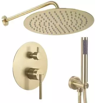 Rea Argon Unterputz-Duschset mit Regenbrause, gebürstetes Gold (REA-P7810)