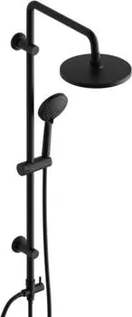 Görbach Duschsäule ohne Armatur, Edelstahl, schwarz, Regenduschkopf Ø20cm (YTABSD20MB)