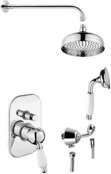 Sapho Kirké Unterputz-Duschset 2-Wege, Ø 20cm, chrom/weiß (KI42BC-01)