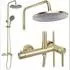 Rea Foster Duschsystem höhenverstellbar, gebürstetes Gold (REA-P9673)