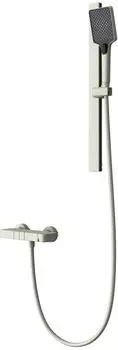 doporro Duschsystem10 Komplettset Wasserfall-Auslauf, Ablage, 70cm Aluminiumstange, cremeweiß (Duschsystem10)