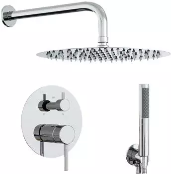 vidaXL Verdecktes Duschsystem, rund, Edelstahl 201, silber (42028991)