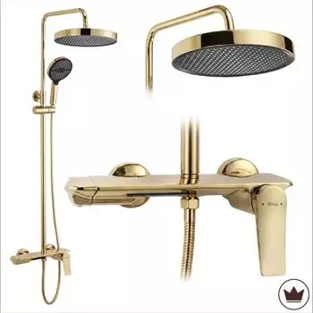Rea Vision Duschset Wandmontage mit Regendusche, gold (REA-P9663)