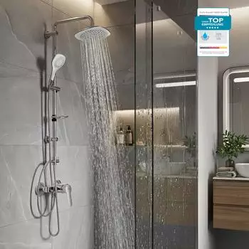 GROHE BauEdge Duschset Regendusche, Einhand-Duscharmatur, chrom (DS4589-SET)