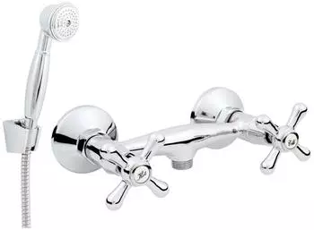 Hydroland Retro Duscharmatur Kreuzgriff, Chrom (B207)
