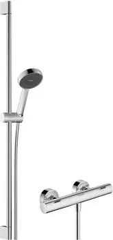 Hansgrohe Activera Select S Duschset Wandmontage mit Thermostat, chrom (28086000)
