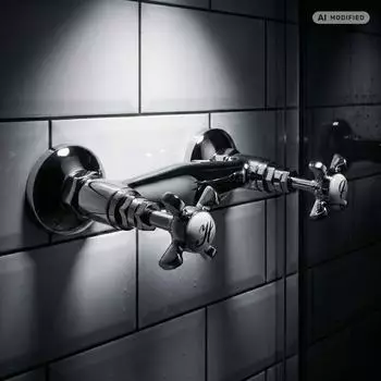 PaulGurkes Duscharmatur Zweigriffmischer, Chrom, Retro englischer Stil