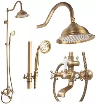 Rea Bergamo Duschset Wandmontage Regenbrause Altbronze (REA-P5002)