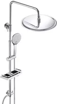 JOHO Duschsystem ohne Armatur, Edelstahl, h&ouml;henverstellbar, Regendusche &Oslash;25cm