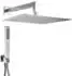 PaulGurkes Unterputz-Duschsystem eckig mit Kopf- und Handbrause, Edelstahl, 30cm, ECO 10l/min