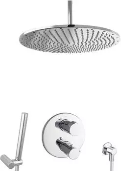 PaulGurkes Unterputz-Duschsystem mit Thermostat, Regenbrause &Oslash; 40cm